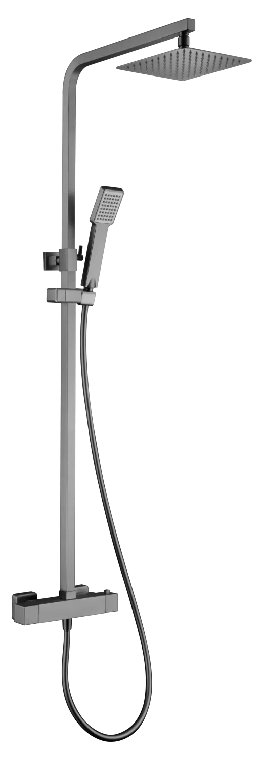 Conjunto De Ducha Termostático  Vigo Oro Cepillado