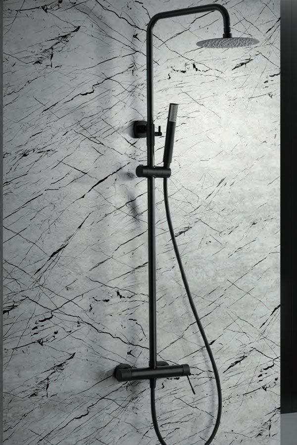 Matte Black Single Handle Shower Set Modern Design, view 2