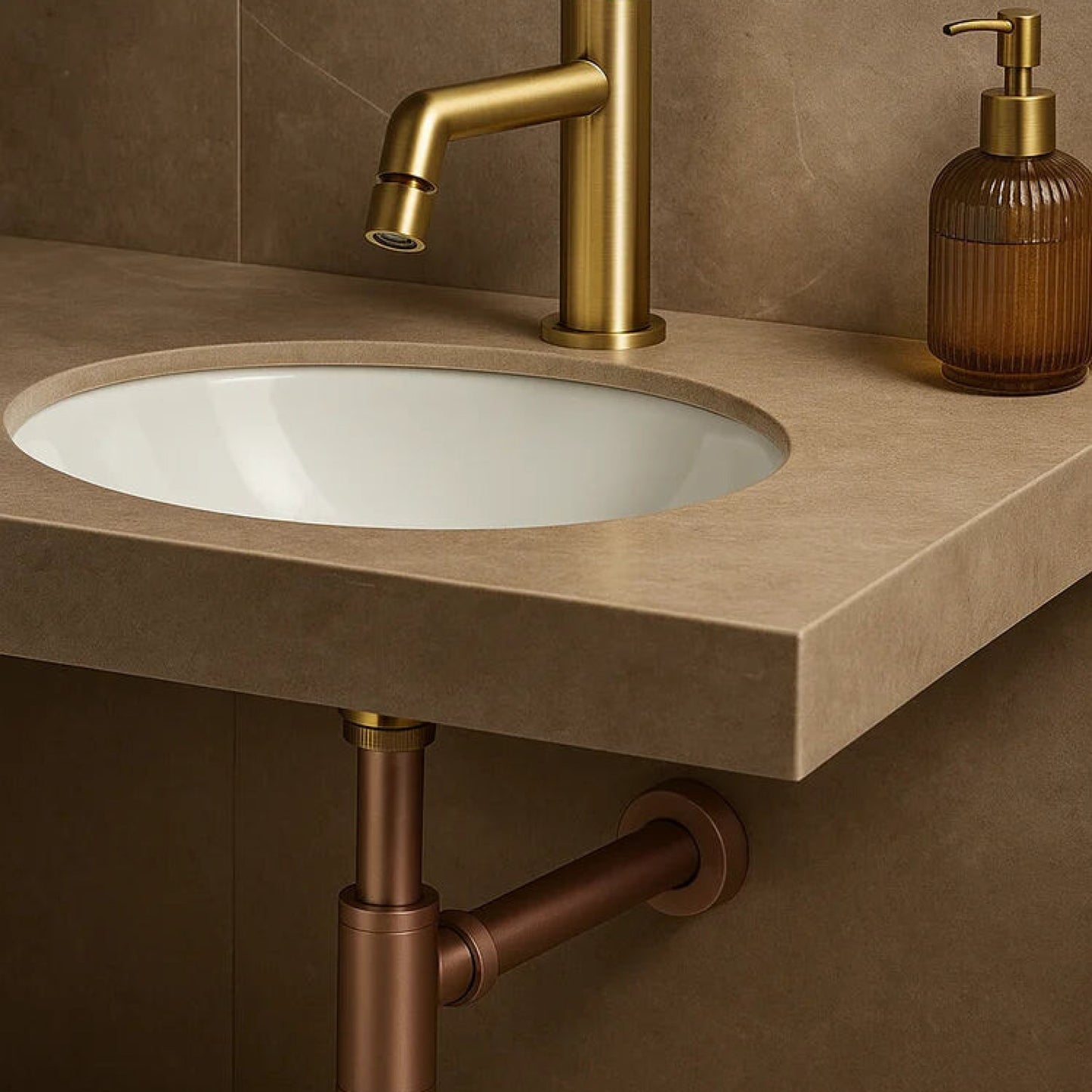 Drain Round Brushed Rose Gold | IMEX