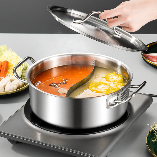 Stainless Steel Induction Glass Lid Thick Soup Pot