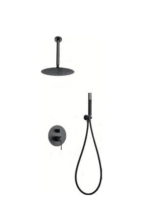 Black Gum Metal Single Lever Built-in Shower Set, view 2