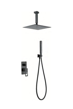 Matte Black Single Handle Built-in Shower Set, view 2