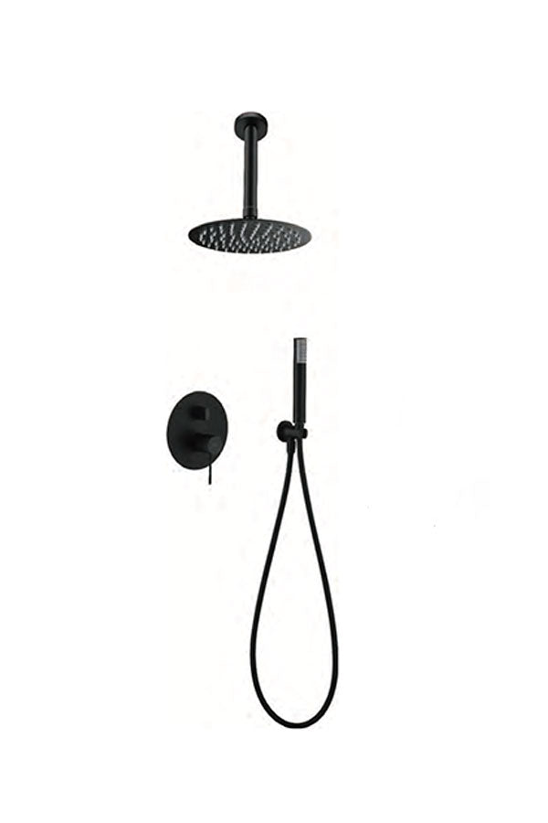 Matte Black Single Handle Built-in Shower Set, view 2
