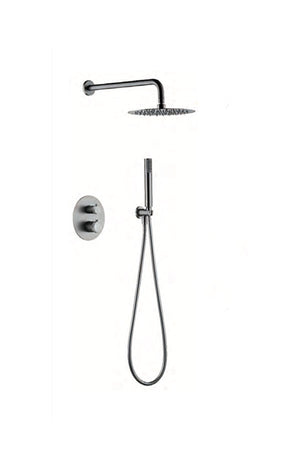 Brushed Nickel Thermostatic Built-In Shower Set, view 2