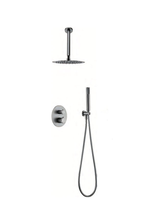 Brushed Nickel Thermostatic Shower Set Built-In, view 2