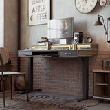 Brooklyn LED Electric Standing Desk with Drawers and Keyboard