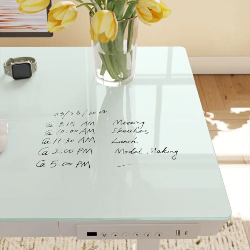 Elitras Tempered Writable Glass Standing Desk