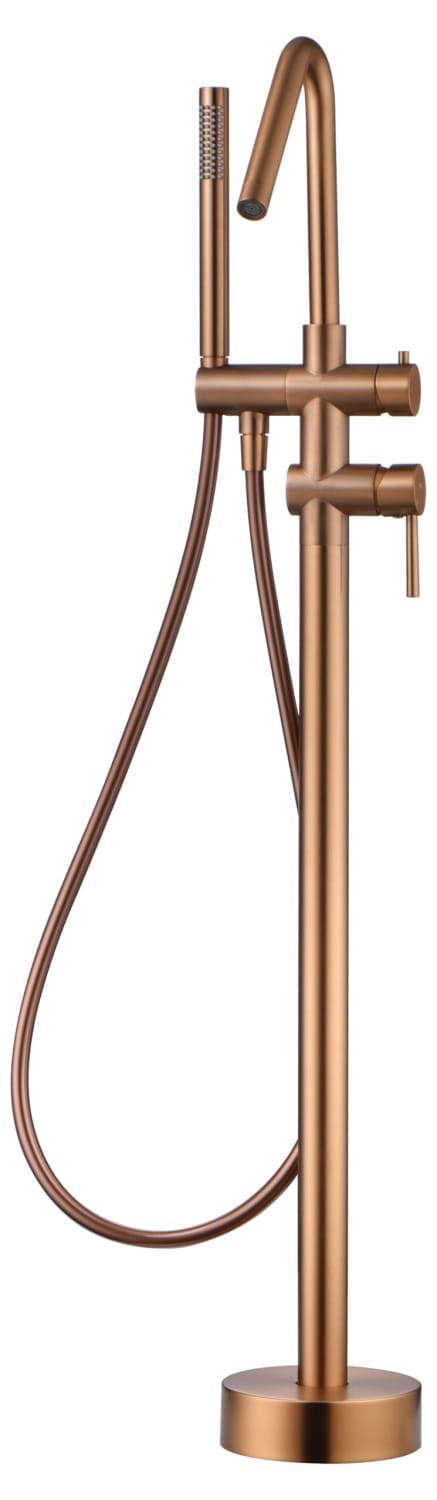 Grifería Monomando Exenta De Bañera Córcega Oro Rosa Cepillado