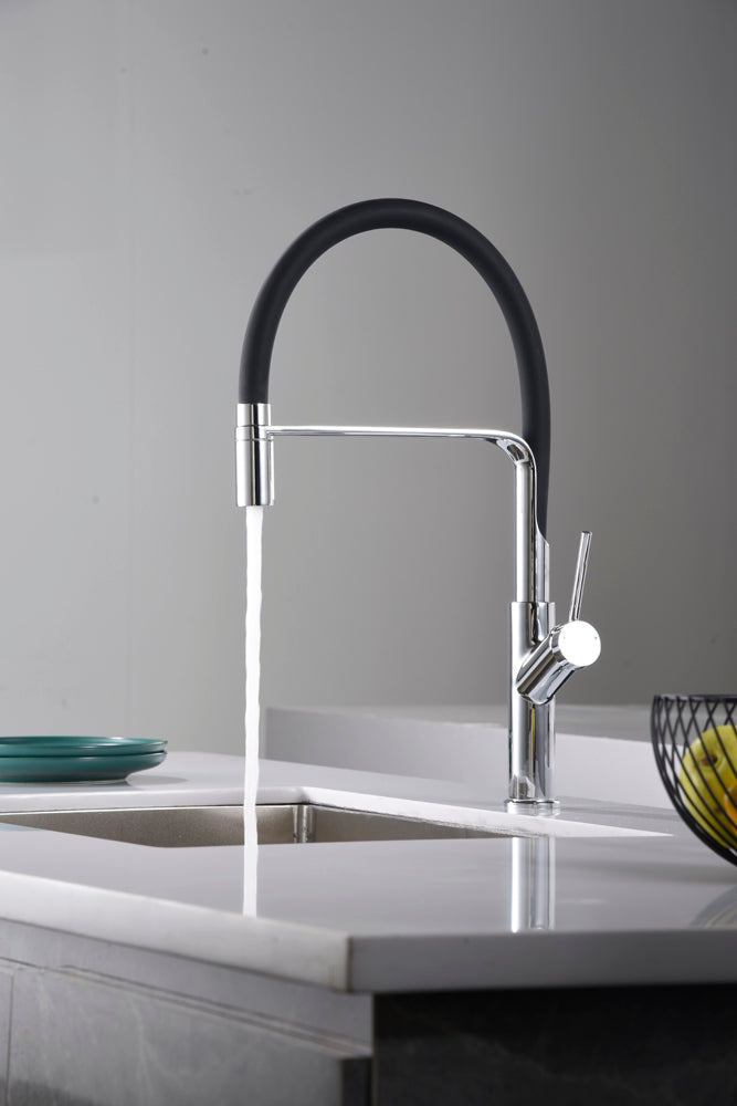 Sena Chrome Kitchen Faucet Modern Minimalist Design, view 4