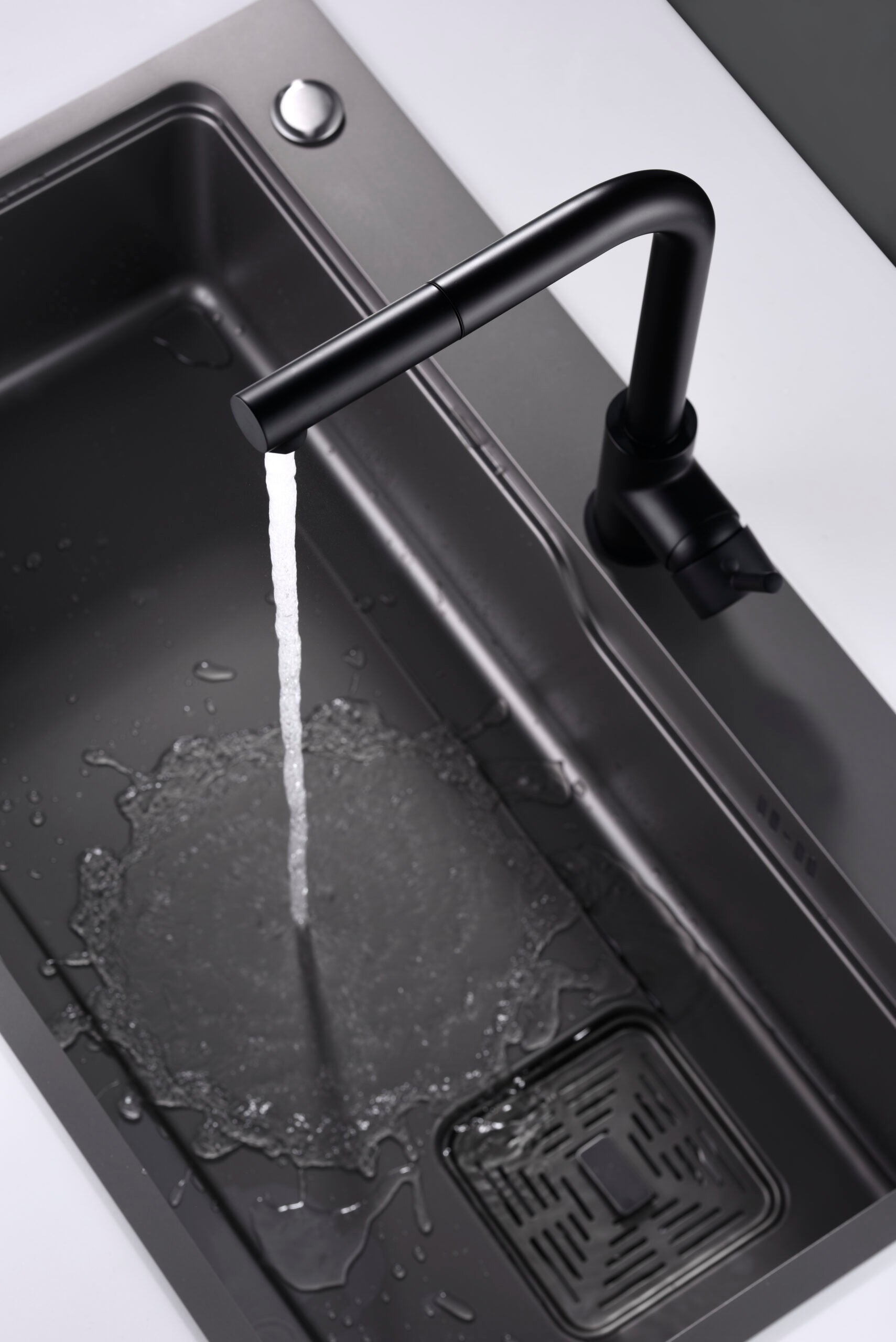 Matte Black Kitchen Faucet Modern Malta Series, view 5