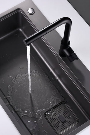 Matte Black Kitchen Faucet Modern Malta Series, view 5