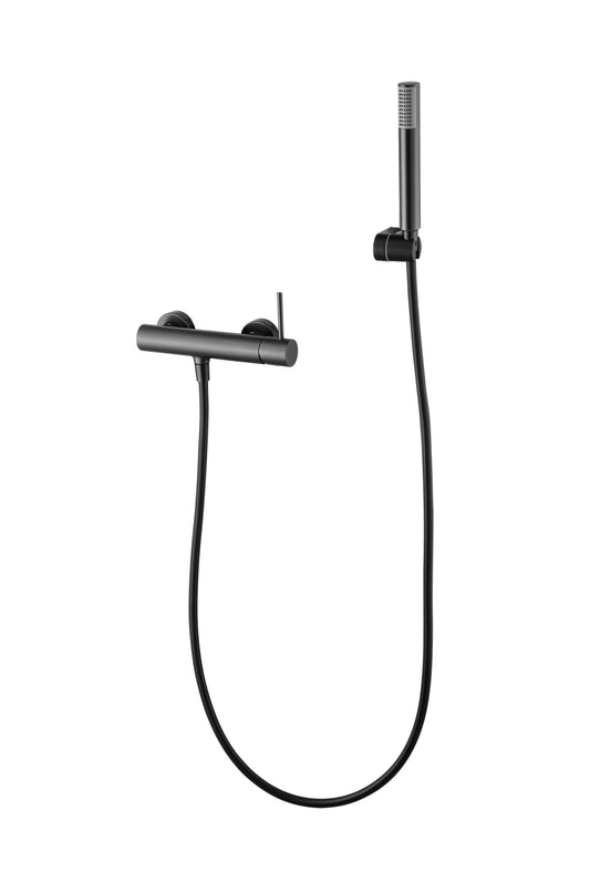 Monomando Kit Ducha Monza Negro Gun Metal