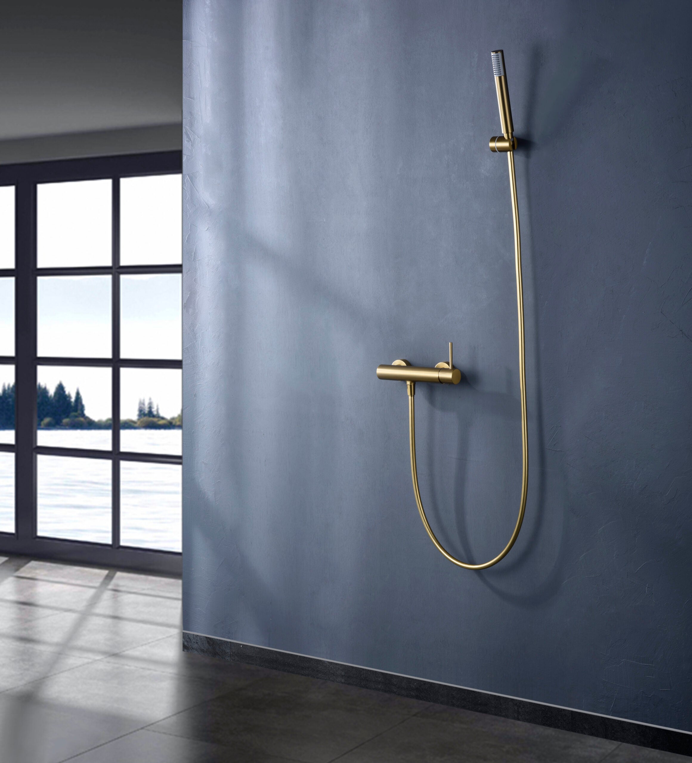 Monza Brushed Gold Shower Kit Single Handle Mixer, view 3