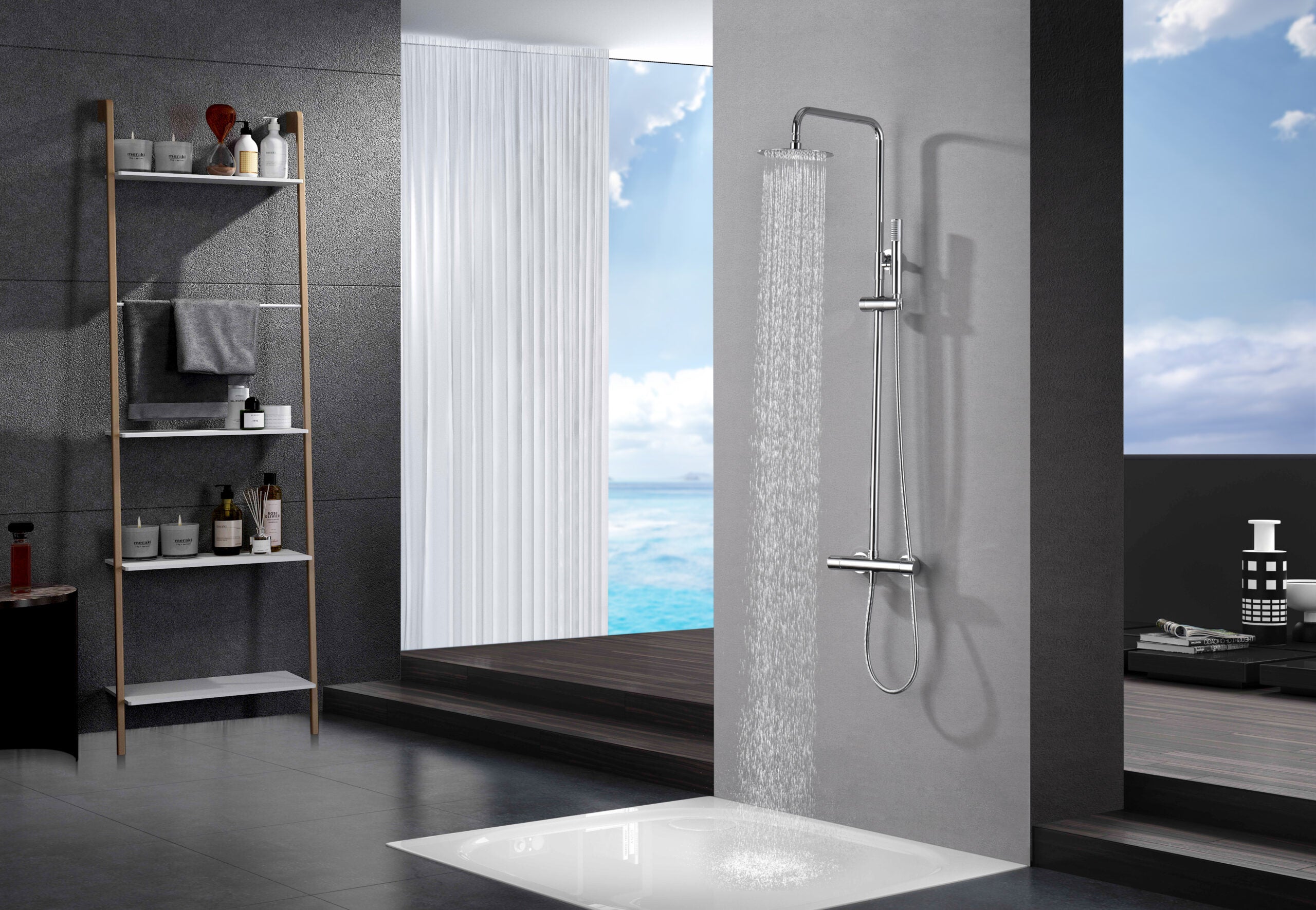 Chrome Thermostatic Shower Set Monza Series, view 6