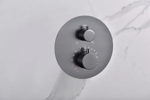 Monza Black Gun Metal Thermostatic Shower Set Built-In, view 5