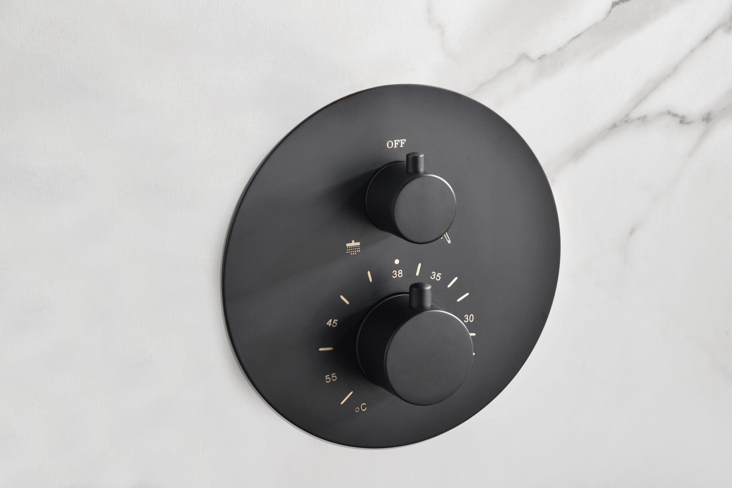 Matte Black Built-in Thermostatic Shower Set, view 6