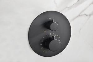 Matte Black Thermostatic Shower Set Built-in Design, view 3