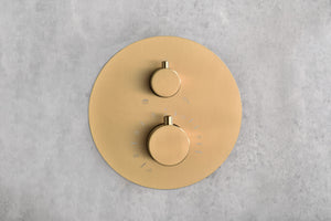 Brushed Gold Thermostatic Shower Set Built-In, view 3