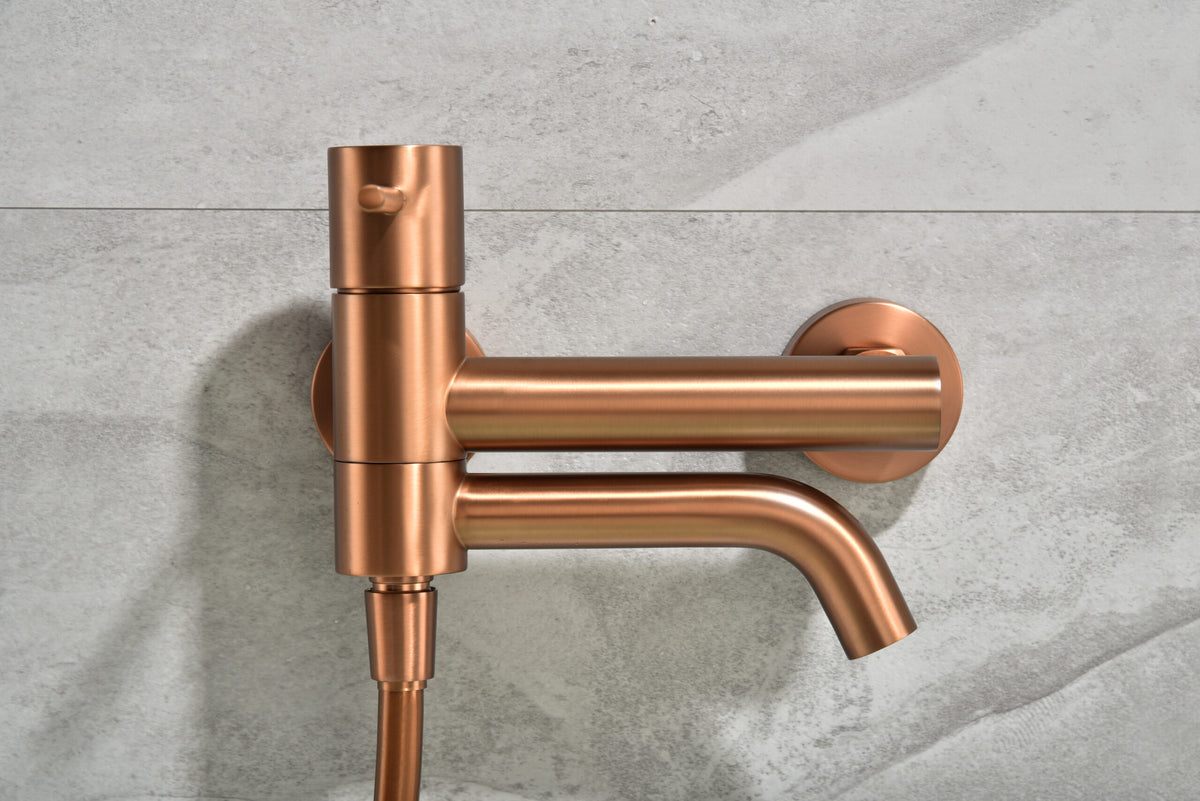 Monza Brushed Rose Gold Single Lever Shower Mixer Kit, view 4