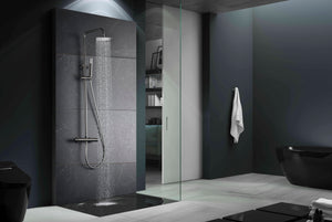 Monza Black Gun Metal Thermostatic Shower Set, view 3