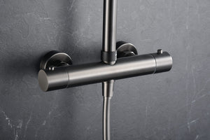Monza Black Gun Metal Thermostatic Shower Set, view 6
