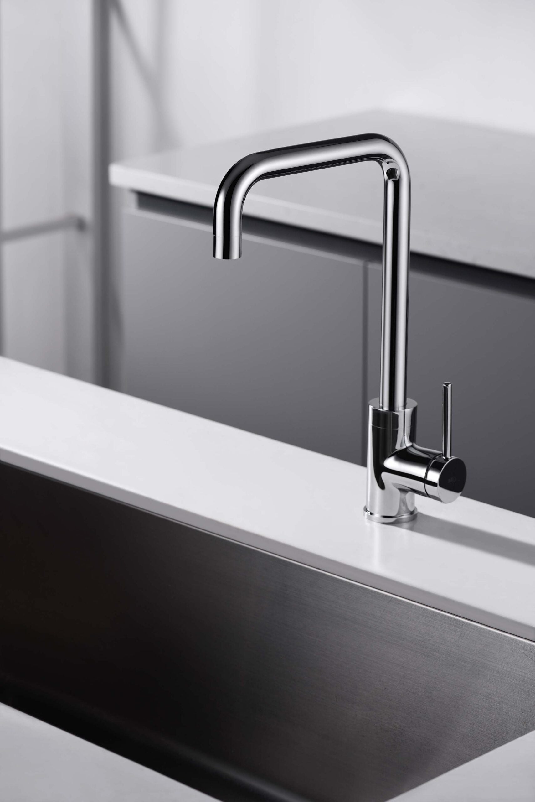 Loira Chrome Kitchen Faucet Modern Design, view 2