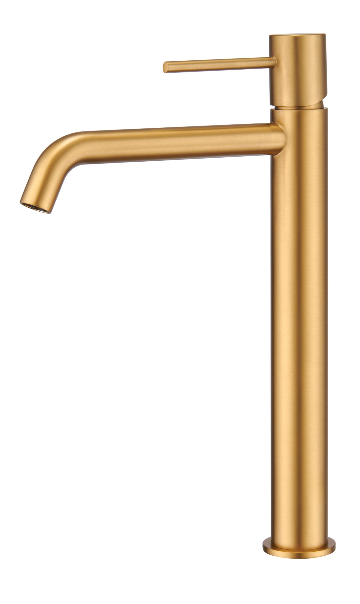 Brushed Gold Tall Basin Faucet Single Handle, view 2