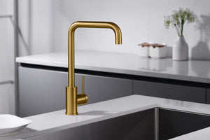 Loira Brushed Gold Kitchen Faucet Modern Design, view 4