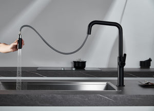 Matte Black Kitchen Faucet Modern Minimalist Design, view 4