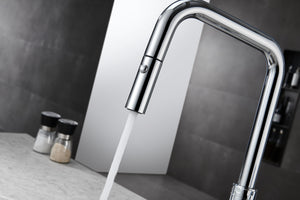 Niza Chrome Kitchen Faucet Modern Minimalist Design, view 4
