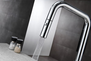 Niza Chrome Kitchen Faucet Modern Minimalist Design, view 5