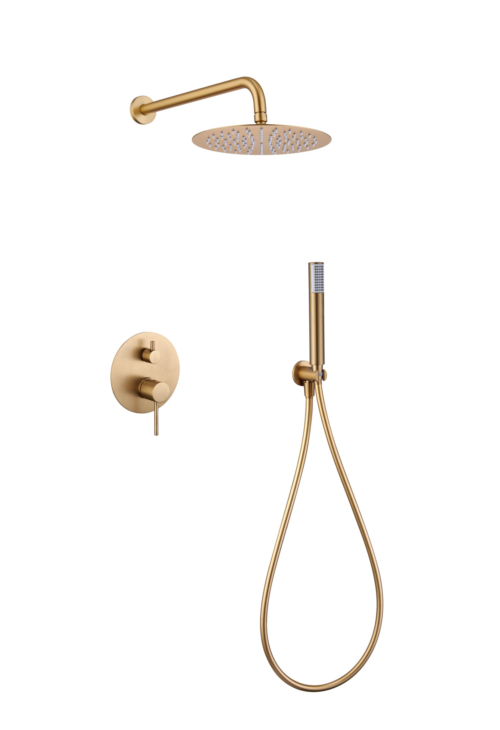 Monza Brushed Gold Single Handle Built-in Shower Set, view 2