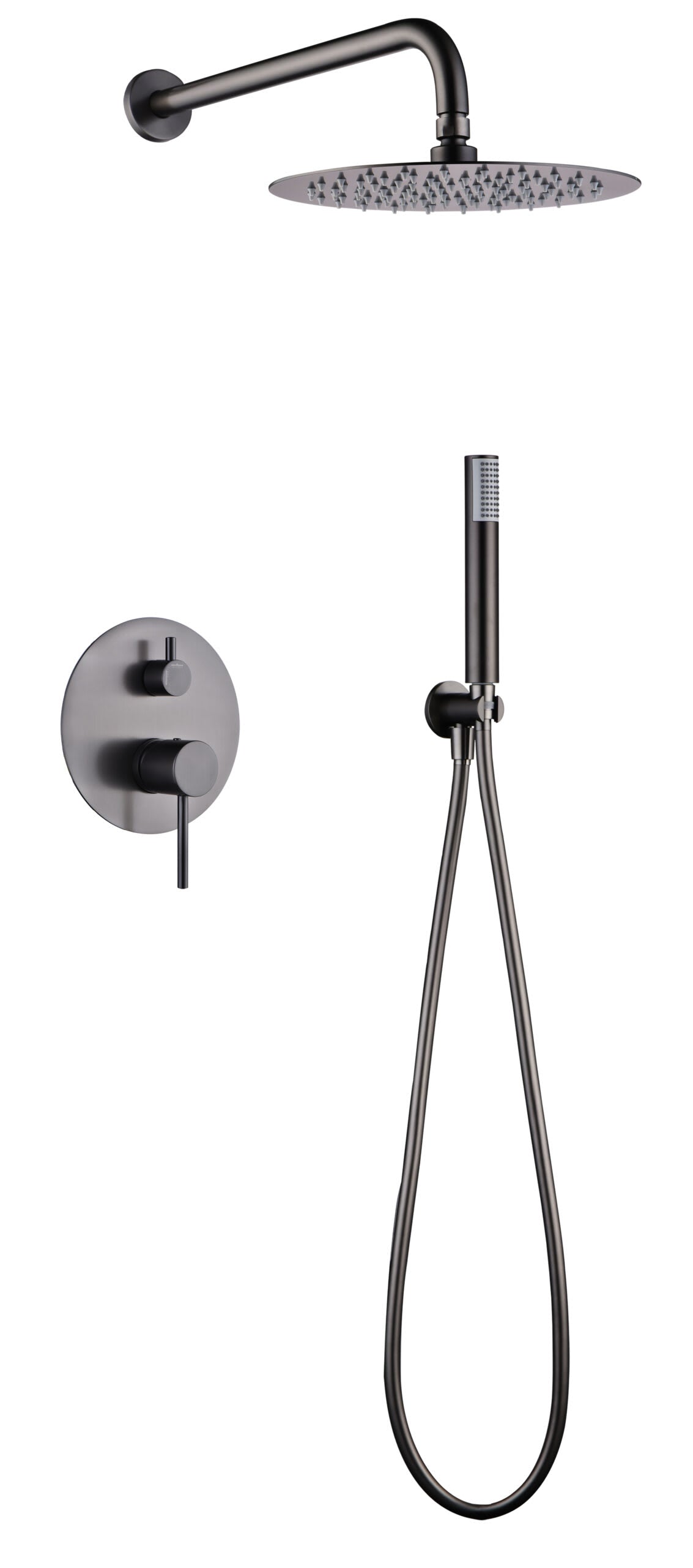 Conjunto Ducha Monomando Empotrado Monza Negro Gun Metal