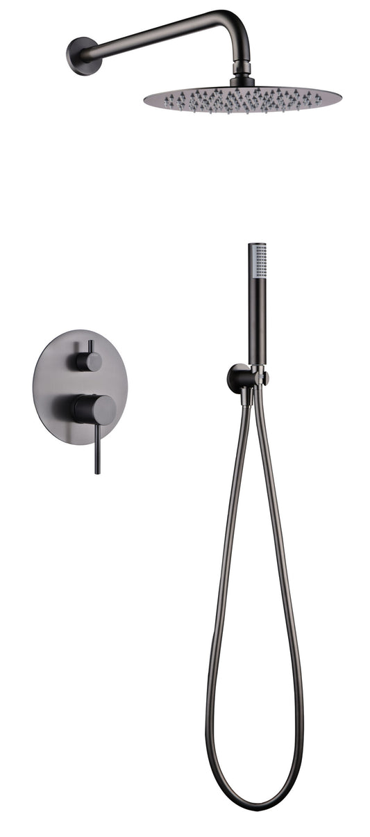 Conjunto Ducha Monomando Empotrado Monza Negro Gun Metal