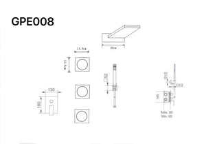 Chrome Single Lever Built-in Shower Set Formentera, view 3
