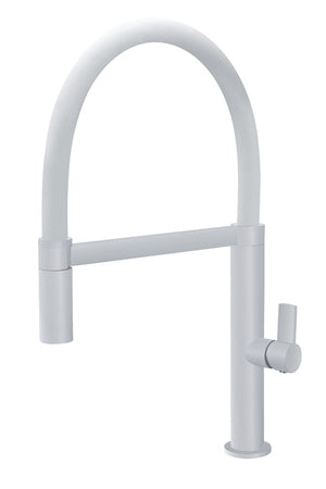 Matte White Kitchen Faucet Modern Minimalist Design, view 2