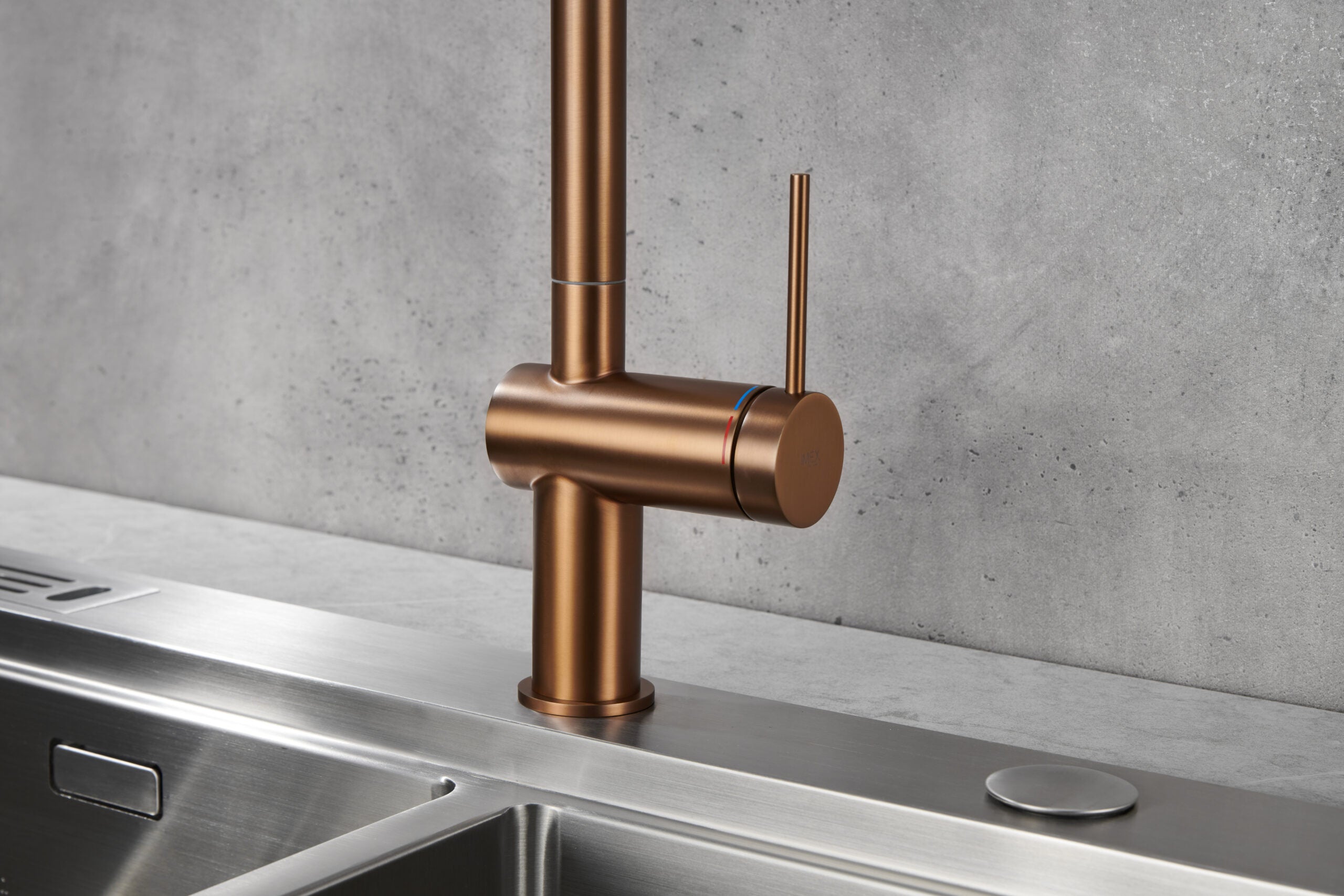 Berna Brushed Rose Gold Kitchen Faucet, view 6