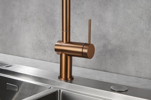 Berna Brushed Rose Gold Kitchen Faucet, view 6