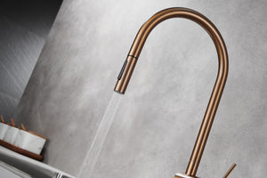 Berna Brushed Rose Gold Kitchen Faucet, view 4