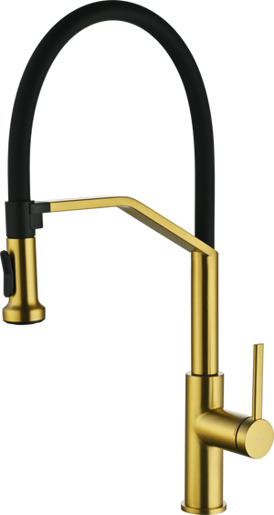 Veneto Brushed Gold Kitchen Mixer Tap, main product view