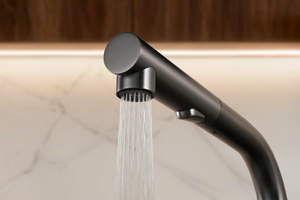 Oporto Black Gun Metal Kitchen Mixer Tap, view 4