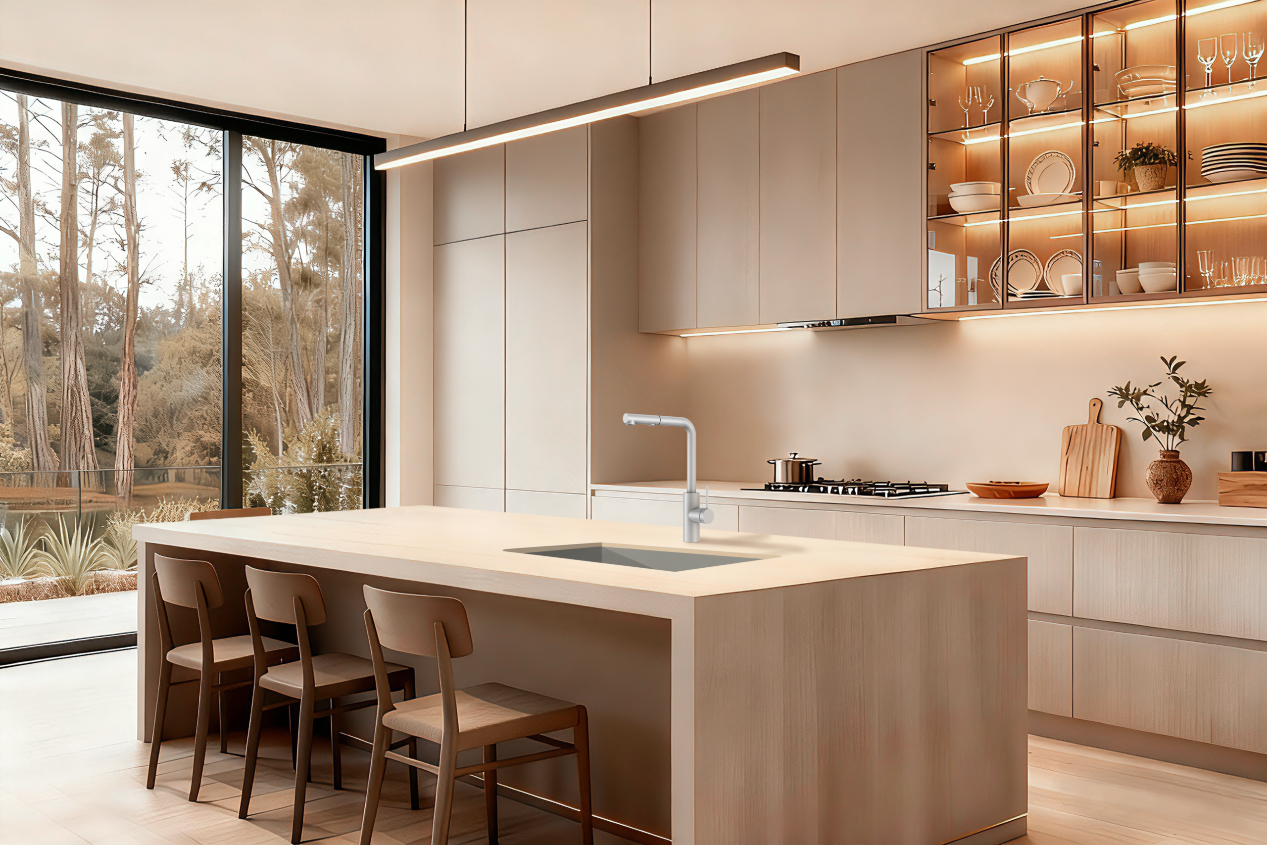 Oporto Matte White Kitchen Mixer Tap, view 5