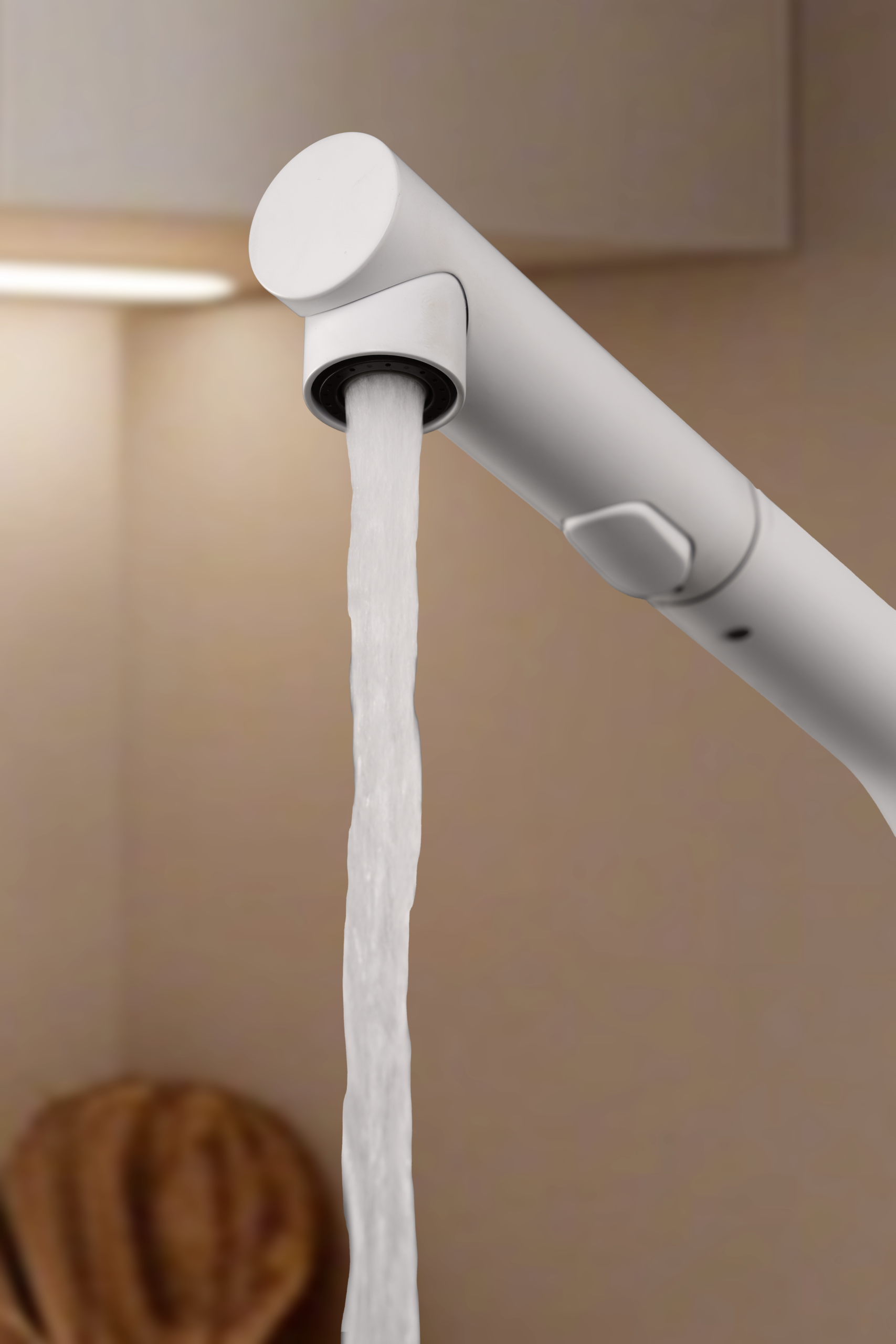 Oporto Matte White Kitchen Mixer Tap, view 4