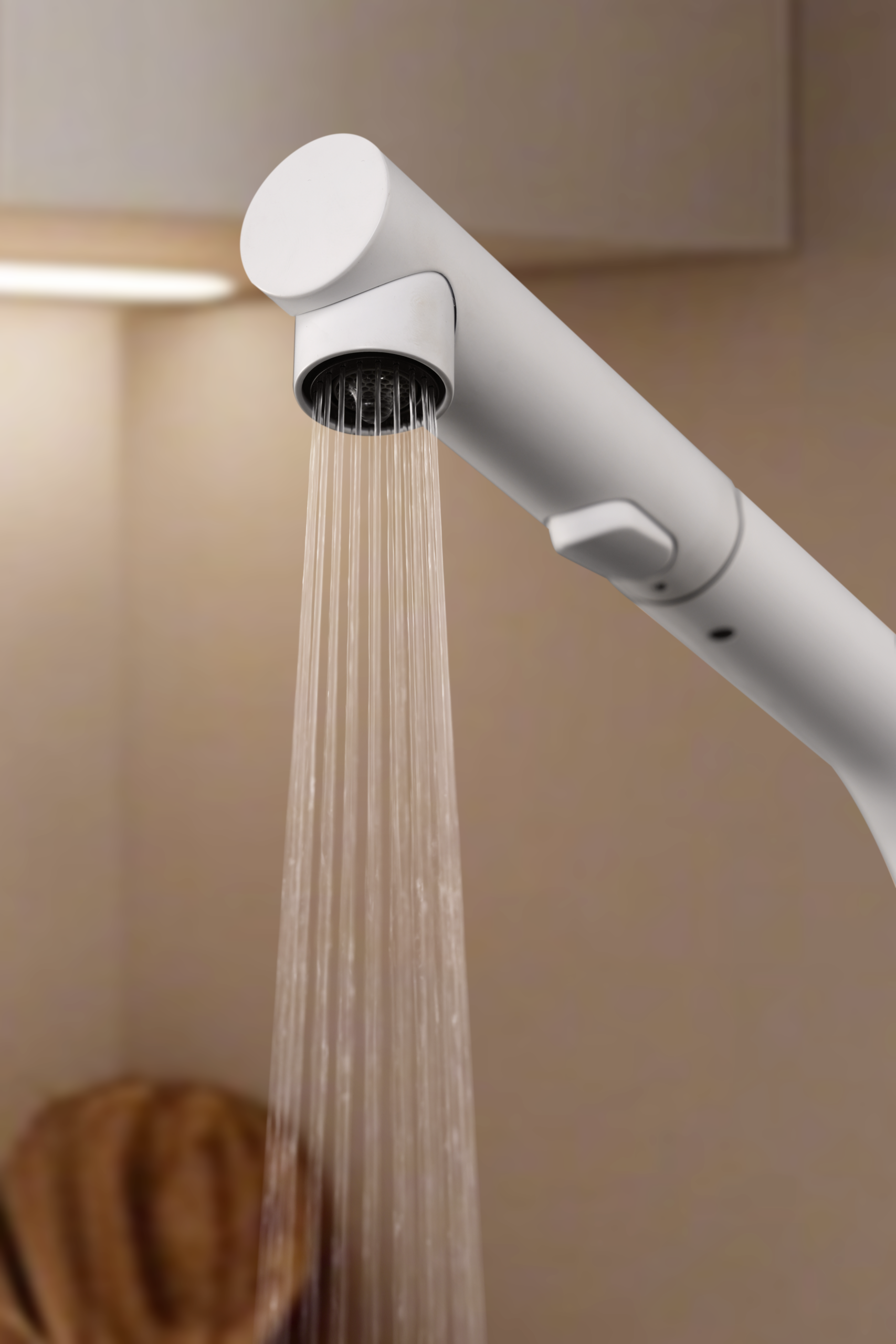 Oporto Matte White Kitchen Mixer Tap, view 3
