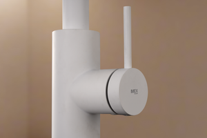 Oporto Matte White Kitchen Mixer Tap, view 2