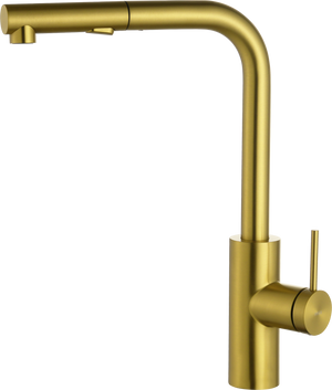 Oporto Brushed Gold Kitchen Mixer Tap, main product view