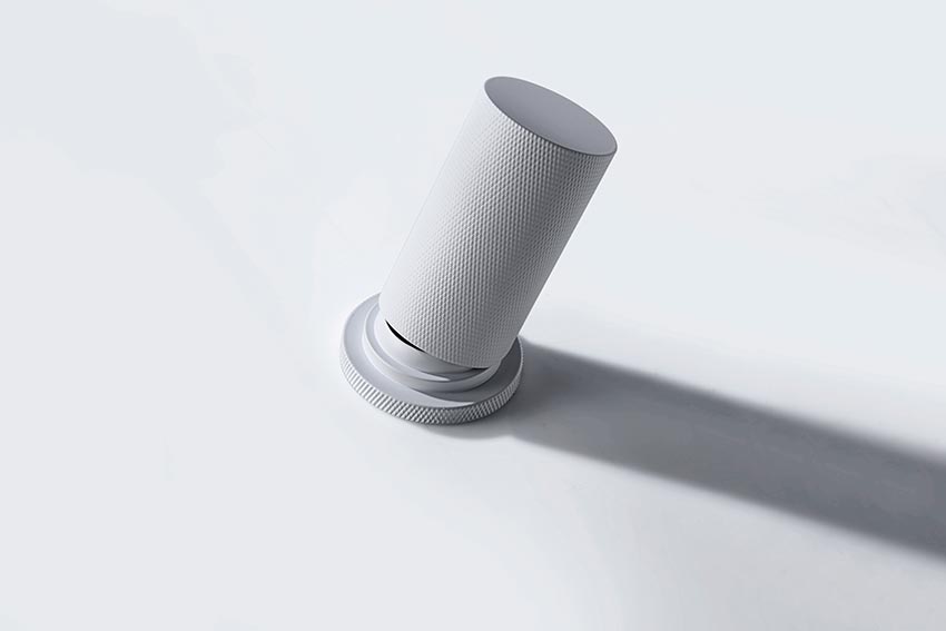 Matte White Modern Kitchen Faucet, detail view