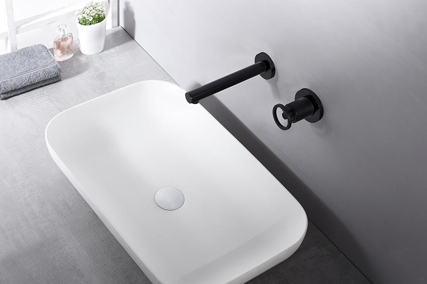 Matte Black Built-in Sink Mixer Faucet, view 8