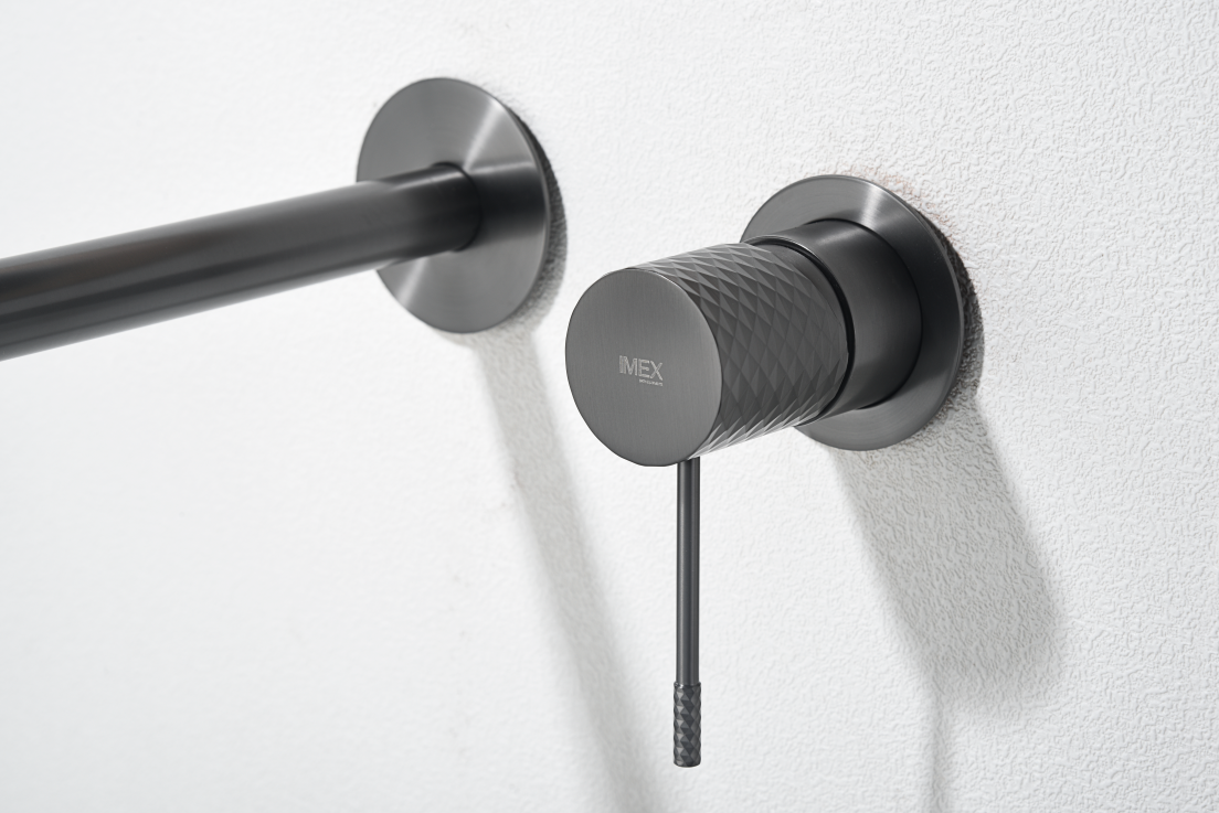Genoa Gun Metal Basin Mixer Tap Single Lever, detail view