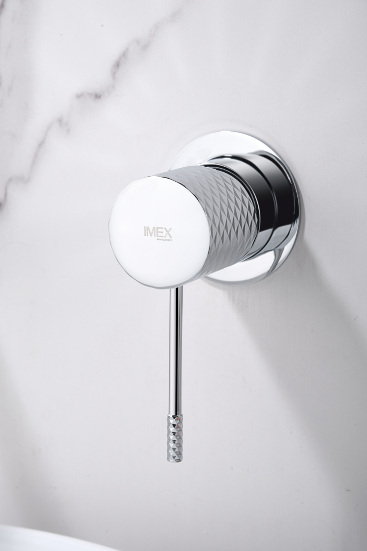 Chrome Basin Mixer Faucet Single Lever Control, detail view